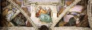 Michelangelo Buonarroti Frescoes above the entrance wall oil on canvas